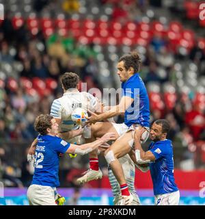 Vancouver, Canada. 5th mars 2023. Rodrigo Isgro (Top L) de l'Argentine et Jonathan Laugel (Top R) de la France rivalisent une ligne au cours du jour 3 - HSBC CAN Banque D'Images