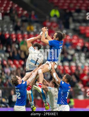 Vancouver, Canada. 5th mars 2023. Rodrigo Isgro (Top L) de l'Argentine et Jonathan Laugel (Top R) de la France rivalisent une ligne au cours du jour 3 - HSBC CAN Banque D'Images