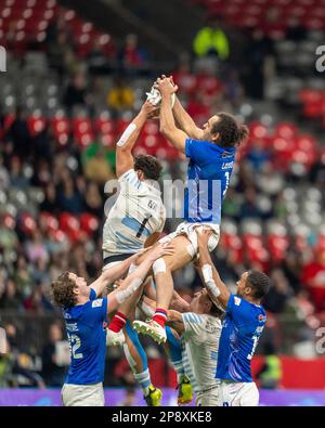 Vancouver, Canada. 5th mars 2023. Rodrigo Isgro (Top L) de l'Argentine et Jonathan Laugel (Top R) de la France rivalisent une ligne au cours du jour 3 - HSBC CAN Banque D'Images