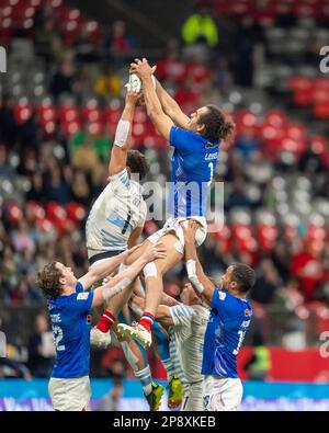 Vancouver, Canada. 5th mars 2023. Rodrigo Isgro (Top L) de l'Argentine et Jonathan Laugel (Top R) de la France rivalisent une ligne au cours du jour 3 - HSBC CAN Banque D'Images