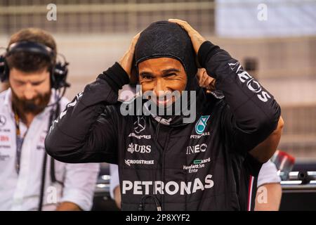 MANAMA, BAHREÏN, circuit de Sakhir, 5. Mars 2023 : MANAMA, BAHREÏN, circuit de Sakhir, 3. Mars 2023 : #44, Lewis HAMILTON, GBR, Mercedes AMG F1 Team Banque D'Images