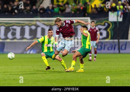 AEK Larnaca fait face à West Ham United pour un match de la Ligue de la Conférence européenne de l'UEFA Europa Round 16-1st Leg au stade Aek Arena de Larnaca-Chypre le 09 mars 2023. Banque D'Images