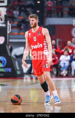 Athènes, Lombardie, Grèce. 9th mars 2023. 0 THOMAS WALKUP de l'Olympiacos Pirée lors de l'Euroligue, Round 28, match entre l'Olympiacos Pirée et le FC Bayern Munich au stade de la paix et de l'amitié de 9 mars 2023, à Athènes, Grèce. (Credit image: © Stefanos Kyriazis/ZUMA Press Wire) USAGE ÉDITORIAL SEULEMENT! Non destiné À un usage commercial ! Banque D'Images