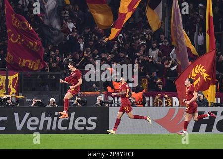 Rome, Italie. 9th mars 2023. Marash Kumbulla d'AS Roma lors du match de l'UEFA Europe League entre AS Roma et Real Sociedad au Stadio Olimpico sur 9 mars 2023 à Rome, Italie. (Credit image: © Gennaro Masi/Pacific Press via ZUMA Press Wire) USAGE ÉDITORIAL SEULEMENT! Non destiné À un usage commercial ! Banque D'Images