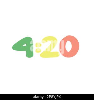 heureux 420. il est temps de fumer. cannabis et marijuana vecteur phrase Illustration de Vecteur