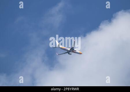 Chiangmai, Thaïlande - 10 décembre 2022: HS-DBX Boeing 737-800 de NokAir . Quittez l'aéroport de Chiangmai pour Bangkok. Banque D'Images