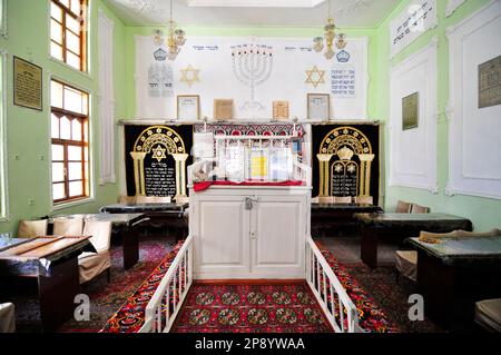 L'intérieur de la synagogue juive du vieux Boukhari à Boukhara, en Ouzbékistan. Banque D'Images