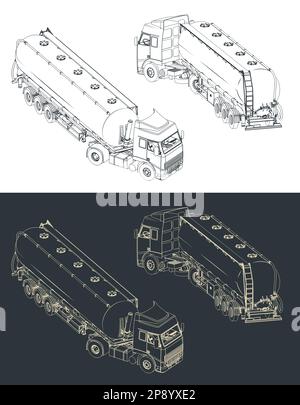 Illustration vectorielle stylisée d'esquisses de chariot de silo Illustration de Vecteur