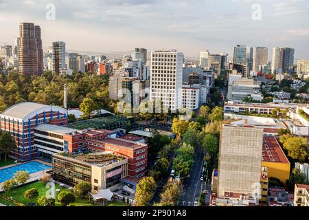 Mexico, vue aérienne du quartier de Polanco, des gratte-ciel gratte-ciel gratte-ciel gratte-ciel de bâtiments, ville horizon urbain gratte-ciel, archi Banque D'Images