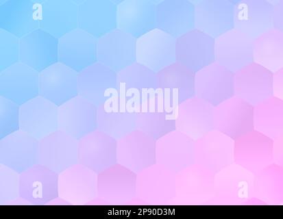 Hexagons bleu et rose clairs et vifs, arrière-plan abstrait dégradé de couleurs. Arrière-plan plein format haute résolution avec espace de copie. Banque D'Images