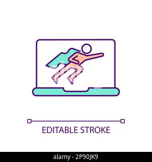 Icône de couleur RVB du super-héros sur l'écran de l'ordinateur Illustration de Vecteur