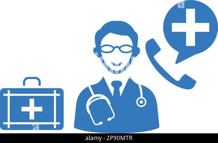 icône de service médical 24/7 heures, graphiques vectoriels pour une utilisation variée. Illustration de Vecteur