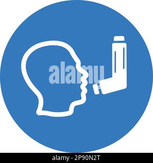 Icône asthme, respiration, inhalateur. Utilisation pour les projets commerciaux, les supports d'impression, le Web ou tout type de projet de conception. Illustration de Vecteur