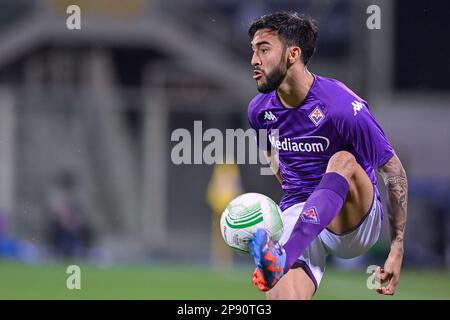 Florence, Italie. 09th mars 2023. Nicolas Gonzalez (ACF Fiorentina) pendant la Fiorentina FC contre Sivaspor, match de football de la Ligue des conférences de l'UEFA à Florence, Italie, 09 mars 2023 crédit: Agence de photo indépendante/Alamy Live News Banque D'Images