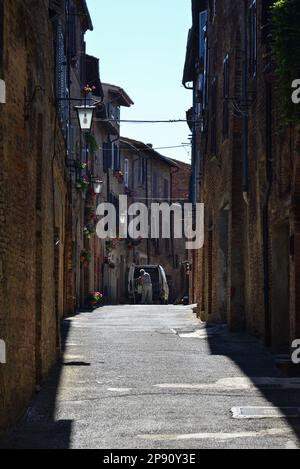 Città della Pieve (Italie) - Une vieille ville suggestive dans la province de Pérouse, en Ombrie, avec une architecture de renaissance. Ici le centre historique Banque D'Images