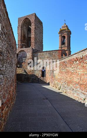 Città della Pieve (Italie) - Une vieille ville suggestive dans la province de Pérouse, en Ombrie, avec une architecture de renaissance. Ici le centre historique Banque D'Images