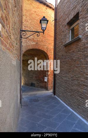 Città della Pieve (Italie) - Une vieille ville suggestive dans la province de Pérouse, en Ombrie, avec une architecture de renaissance. Ici le centre historique Banque D'Images