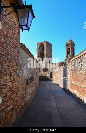 Città della Pieve (Italie) - Une vieille ville suggestive dans la province de Pérouse, en Ombrie, avec une architecture de renaissance. Ici le centre historique Banque D'Images