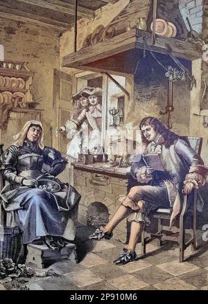 Moliere le plus seiner Magd ein eben geschriebenes Lustspiel vor, Moliere, Jean-Baptiste Poquelin, 1622 - 1673, Frankreich, Historisch, digital restaurierte Reproduktion von einer Vorlage aus dem 19. Jahrhundert Banque D'Images