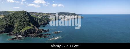 Ilfracombe Cliffs, North Devon Drone photo panoramique aérienne Banque D'Images