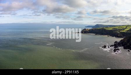 Ilfracombe Cliffs, North Devon Drone photo panoramique aérienne Banque D'Images