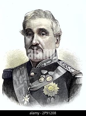 Charles Guillaume Marie Appollinaire Antoine Cousin Montauban, comte de Palikao, 1796 - 1878, war ein französischer General und Staatsmann, situation zur Zeit des Deutsch-Französischen Krieges, 1870-1871, Historisch, restaurant numérique Reproduktion von einer Vorlage aus dem 19. Jahrhundert Banque D'Images