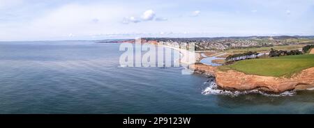 Budleigh Salterton, Devon - Drone photo panoramique aérienne Banque D'Images