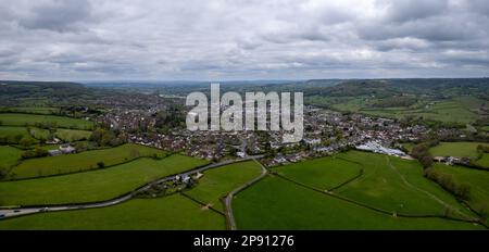 Honiton, Devon - Drone Aerial Panoramic photo Banque D'Images