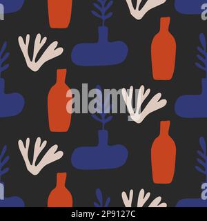Motif fleuri de formes organiques sans coutures Illustration de Vecteur