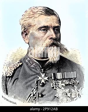 1870 - 1871, Friedrich Wilhelm Adalbert von Bredow, 25. Mai 1814 - 3. März 1890, war ein preußischer Offizier, zuletzt Generalleutnant, Deutschland, Historisch, digital restaurierte Reproduktion von einer Vorlage aus dem 19. Jahrhundert Banque D'Images