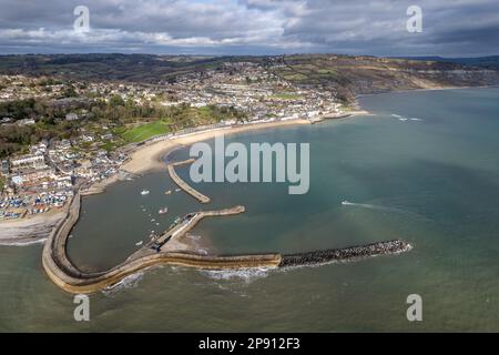 Lyme Regis, Dorset Drone photo aérienne Banque D'Images