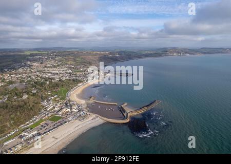 Lyme Regis, Dorset Drone photo aérienne Banque D'Images