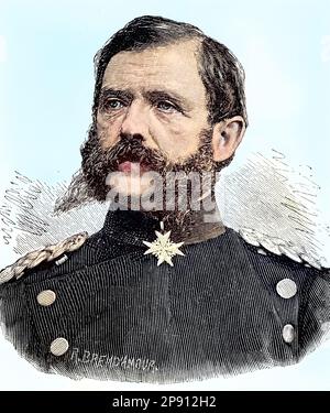 1870 - 1871, Eugen Anton Theophil von Podbielski, 17. Oktober 1814 - 31. Oktober 1879, war ein General der preußischen Kavallerie und Generalinspektor der Artillerie, Deutschland, Historisch, digital restaurierte Reproduktion von einer Vorlage aus dem 19. Jahrhundert Banque D'Images