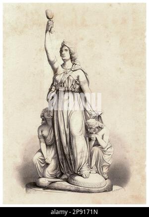 Reine Boadicea (Boudica), gravure en acier par Albert Henry Payne, avant 1902 Banque D'Images