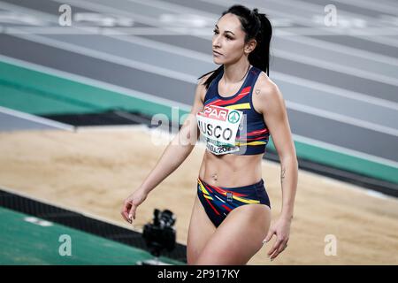 Istanbul, Turquie, 4 mars 2023. Florentina Costina Iusco, de Roumanie, participe à long Jump Women lors des championnats européens d'athlétisme 2023 - jour 2 à l'Atakoy Arena d'Istanbul, Turquie. 4 mars 2023. Crédit : Nikola Krstic/Alay Banque D'Images