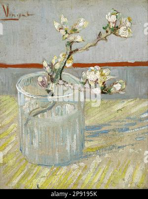 Branche d'amande fleurie en verre (1888 - 1888 mars) par Vincent van Gogh Banque D'Images
