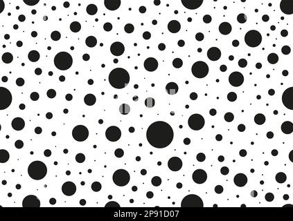 Motif rond aléatoire sans couture à pois noirs. Illustration de Vecteur