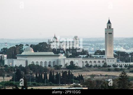 Mosquée Malik Ibn Anas ou mosquée El Abidine à Carthage, Tunis, Tunisie. Banque D'Images