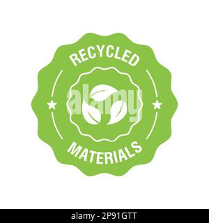 Icône, logo, badge ou étiquette vecteur de matériaux recyclés. Illustration vectorielle Illustration de Vecteur