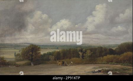 Labourage de la scène dans le Suffolk de 1824 à 1825 par John Constable Banque D'Images