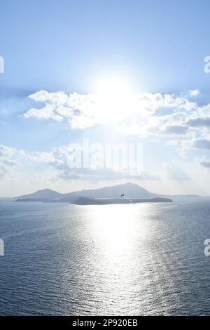 Vue sur les îles d'Ischia et de Procida sur la côte nord de la Campanie, Italie Banque D'Images