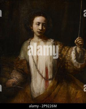 Lucretia 1666 par Rembrandt Banque D'Images