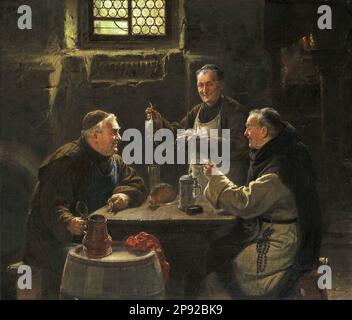 Humborg Adolf - Drei Mönche BEI Der Vesper-Mahlzeit - Magyar Iskola - XIX - Humborg Adolf - Drei Mönche BEI Der Vesper-Mahlzeit - Ecole hongroise - 19th siècle Banque D'Images