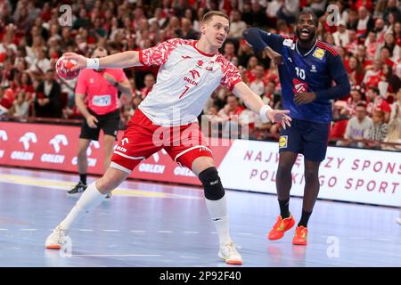 Gdansk, Pologne. 08th mars 2023. Patryk Walczak en action pendant la phase 2nd du match de qualification EHF 2024 entre la Pologne et la France à l'Ergo Arena. (Note finale; Pologne 28:38 France). Crédit : SOPA Images Limited/Alamy Live News Banque D'Images