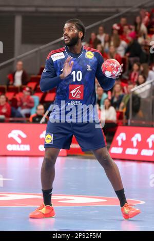 Gdansk, Pologne. 08th mars 2023. Dika Mem en action pendant la phase 2nd du match de qualification EHF 2024 entre la Pologne et la France à l'Ergo Arena. (Note finale; Pologne 28:38 France). Crédit : SOPA Images Limited/Alamy Live News Banque D'Images