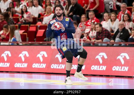 Gdansk, Pologne. 08th mars 2023. Élohim Prandi en action pendant la phase 2nd du match de qualification EHF 2024 entre la Pologne et la France à l'Ergo Arena. (Note finale; Pologne 28:38 France). Crédit : SOPA Images Limited/Alamy Live News Banque D'Images