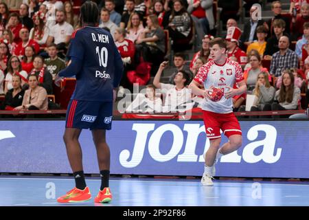 Gdansk, Pologne. 08th mars 2023. Jan Czuwara en action pendant la phase 2nd du match de qualification EHF 2024 entre la Pologne et la France à l'Ergo Arena. (Note finale; Pologne 28:38 France). Crédit : SOPA Images Limited/Alamy Live News Banque D'Images