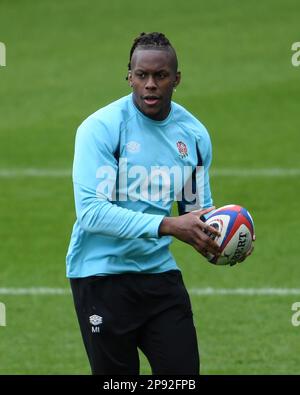 Stade de Twickenham, Angleterre, Royaume-Uni. 10th mars 2023. Maro Itoje lors de la session d'entraînement de rugby en Angleterre alors qu'ils se préparent à prendre la France dans le match Guinness des six nations au stade de Twickenham sur 11 mars: Credit: Ashley Western/Alay Live News Banque D'Images