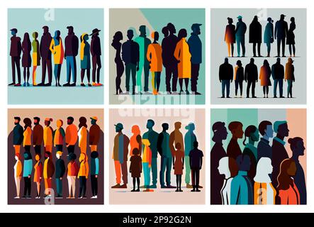 définir l'illustration vectorielle de personnes ensemble journée internationale de communication Illustration de Vecteur