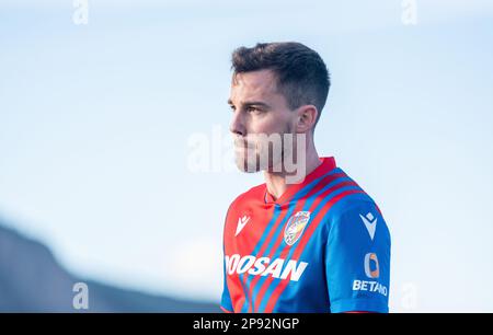 La Nucia, Espagne – 16 janvier 2023. Viktoria Plzen a quitté le milieu de terrain Pavel Bucha pendant le club amical Ferencvaros vs Viktoria Plzen (0-0). Banque D'Images